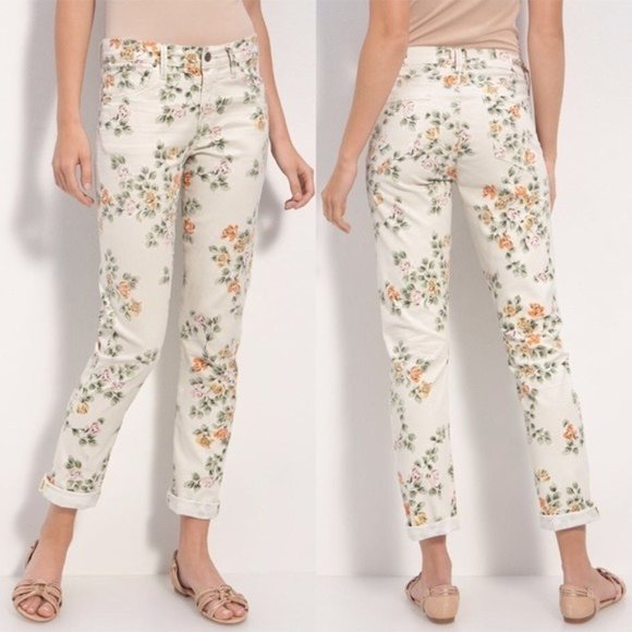 Citizens of Humanity Mandy High Waist Retro Slim Roll Up Floral Jeans Size 31 - Picture 1 of 14